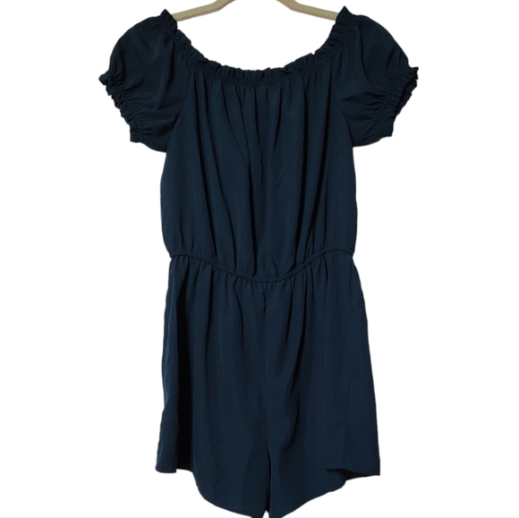 Lingston Grey Navy Blue Romper Size M - Picture 2 of 4